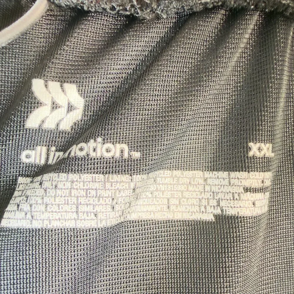 All In Motion Men XXL Mesh Athletic Short NWT Black Recycled Poly Drawstring